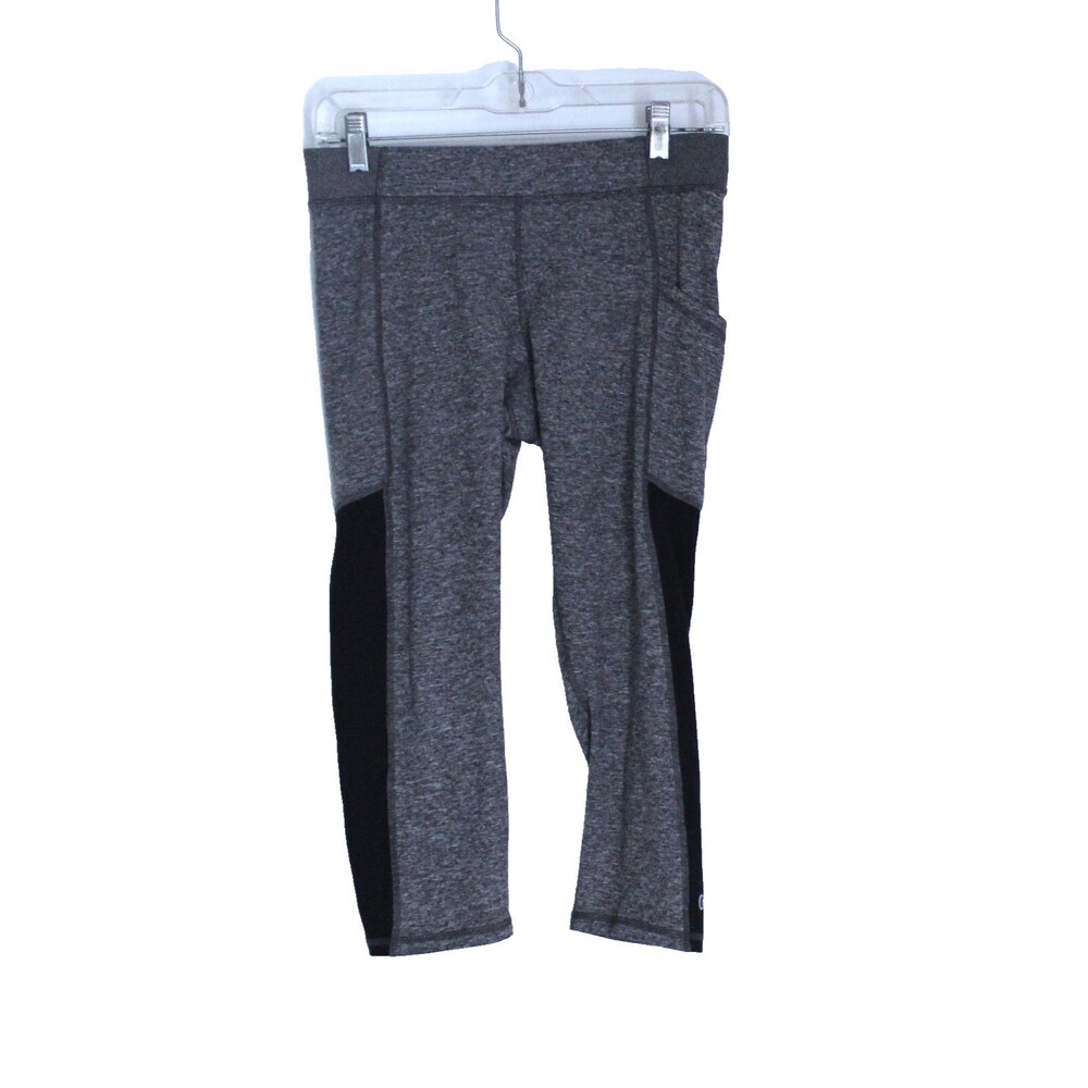 Champion Athletic Capri Gray & Black One Pocket Gym Yoga Size M